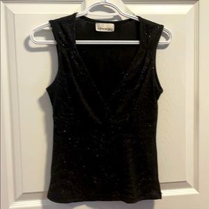 Chado black w/ blue,silver &gold sparkle shirt M